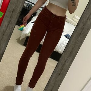 American eagle outfitters burnt orange cordoury 80s pants